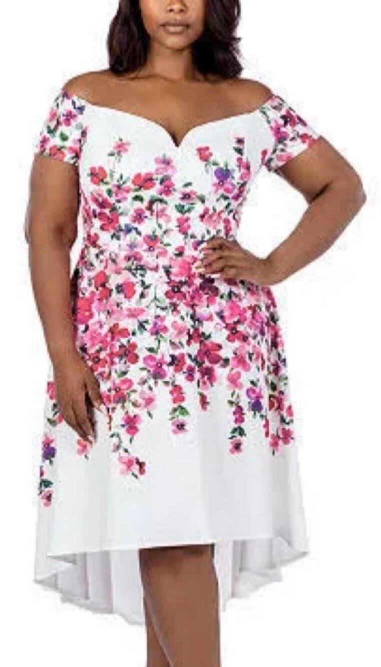Premier Amour White Pink Floral Sweetheart A-Line Dress 16 NWT